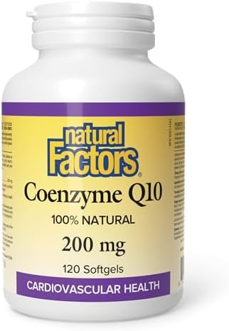Natural Factors CoQ10 200 mg 120 Softgels Supports Cardiovascular Health