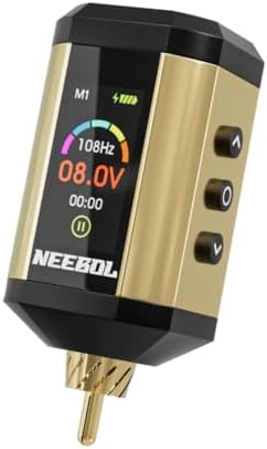 Neebol Tattoo Battery Portable 1600mAh Lithium Battery Pack Wireless Power Supply with Color Screen for Rotary RCA Tattoo Machine Gun Supplies
