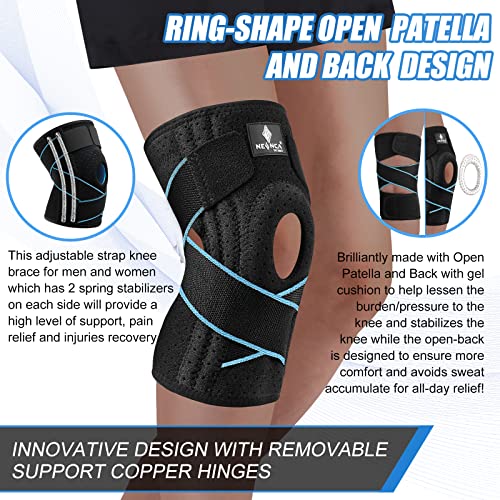 NEENCA Knee Brace For Knee Pain Adjustable Knee Support With Patella Gel Pad & Side Spring Stabilizers Knee Wrap For Arthritis Meniscus Tear ACL Knee Pain Relief Runner Sport