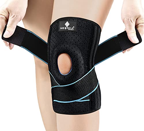 NEENCA Knee Brace for Knee Pain Adjustable Knee Support with Patella Gel Pad & Side Spring Stabilizers Knee Wrap for Arthritis Meniscus Tear ACL Knee Pain Relief Runner Sport