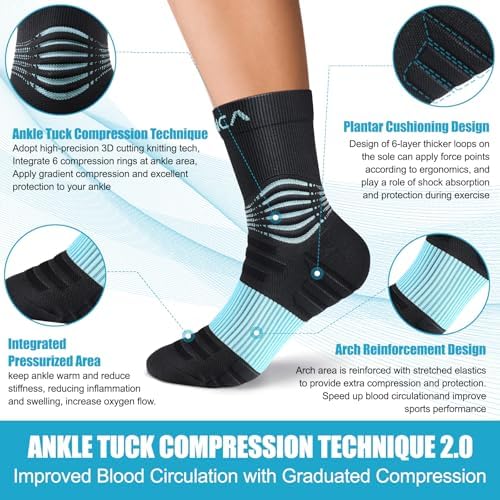 NEENCA Medical Compression Socks Ankle Compression Stockings For Injury Recovery & Pain Relief Sports Protection. 20-30mmHg