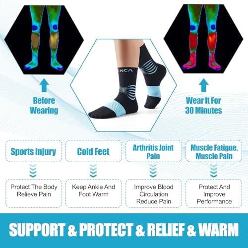 NEENCA Medical Compression Socks Ankle Compression Stockings For Injury Recovery & Pain Relief Sports Protection. 20-30mmHg
