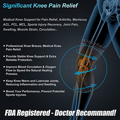 NEENCA Professional Knee Brace For Pain Relief Medical Knee Support With Patella Pad & Side Stabilizers Compression Knee Sleeve For Meniscus Tear ACL Joint Pain Runner Workout - FSA/HSA Eligible