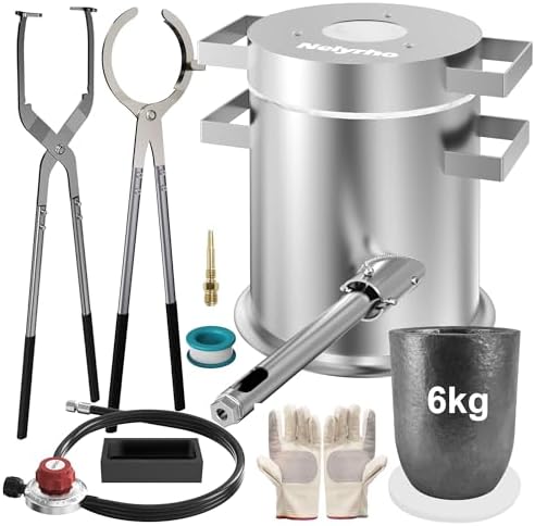 Nelyrho 6KG Propane Melting Furnace Kit – Metal Casting Machine for Gold Silver Copper Jewelry Making & Refining