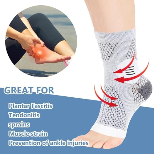 Neuropathy Socks For Women Men 2 Pair Plantar Fasciitis Sock Neuropathy Foot Pain Relief Compression Socks Ankle Compression Socks Sleeve For Plantar Fasciitis Relief