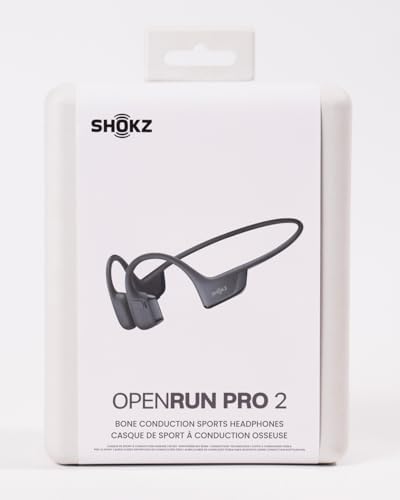NEW SHOKZ OpenRun Pro 2 - Open-Ear Bone Conduction Sport Headphones - Sweat Resistant Workout Headphones With 30ft Bluetooth - Secure Wireless Comfortable Fit - Deep Bass And Smart Mic - SHOKZ App
