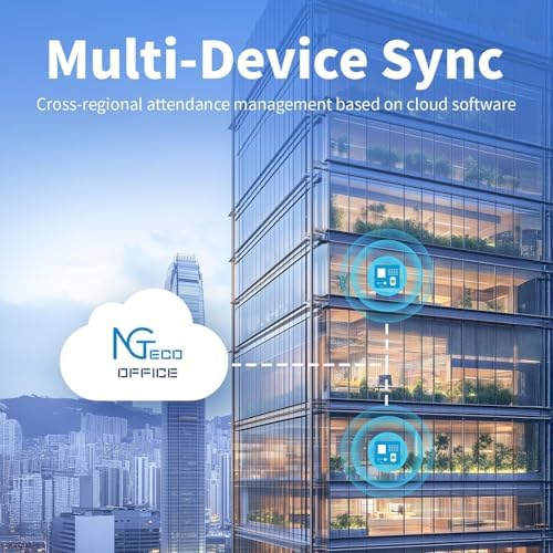 NGTeco Cloud Time Clock WiFi Biometric Clocks For Employees Small Business With Face Finger Scan RFID And PIN Time Card Machine With Software ＆ App For IOS/Android 0 Monthly Fees