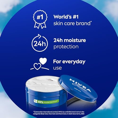 NIVEA Creme All-Purpose Moisturizing Cream Face Hand Body Cream Deep Nourishment Daily Moisturizer For All Skin Types Normal To Dry And Sensitive 400mL
