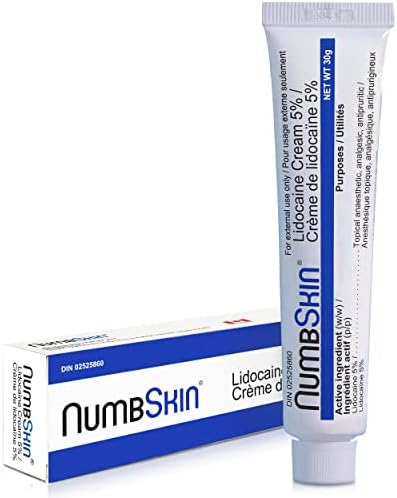 Numbskin Tattoo Numbing Cream 5% Lidocaine Topical Anesthetic Cream Maximum Strength Fastest Acting Pain Relieving Cream with Vitamin E 30g (1 Tube)