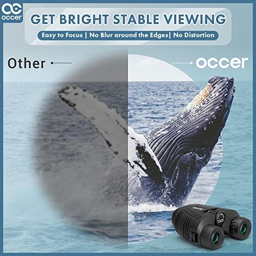 Occer 12x25 Compact Binoculars For Adults Kids Small Binoculars With Large View Clear Low Light Vision High Power Lightweight Binocular Easy Focus For Hunting Bird Watching Travel Hiking Sports