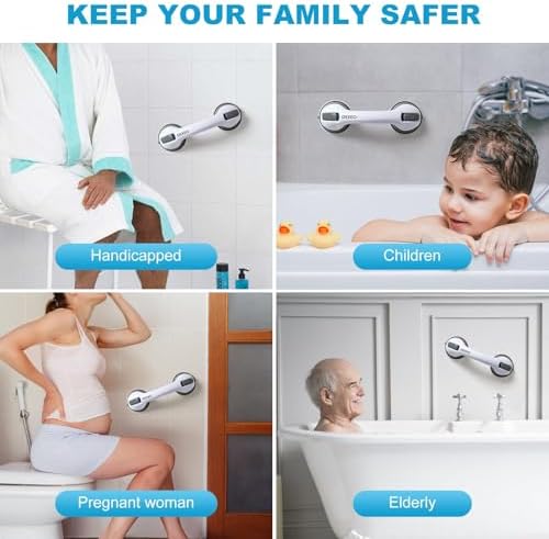 OEXEO 2PCS Grab Bars For Bathroom - Shower Handle - Grab Bars For Bathtubs And Showers - Safety Hand Rail Support For Tub Handicap Elderly Injury Kid Senior Assist Bath Handle Non Skid