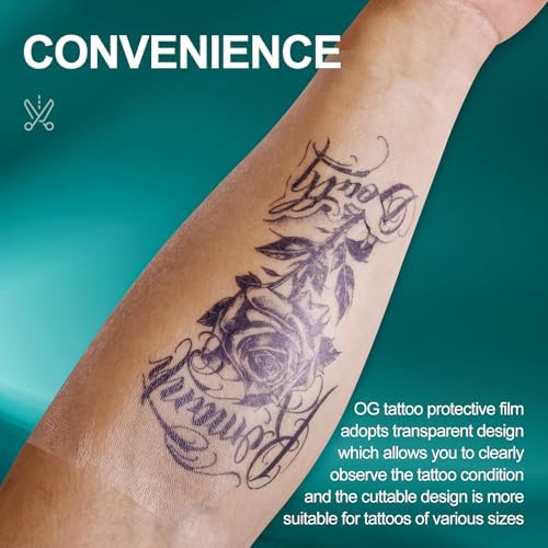OG Tattoo Protective Film 6" X 11 Yard - Waterproof Tattooing Aftercare Bandage Roll For Second Skin Tattoo Wrap - Breathable Sterile Ultra Flexible Latex-Free - Faster Tattoos Healing