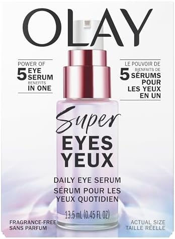 Olay Super Eye Serum - Vitamin C Caffeine Niacinamide Amino Peptide Aloe Vera - Brightens Dark Circles Anti-Wrinkle Anti-Aging Brightening Smooths Fine Lines Firming Hydrating 13 mL