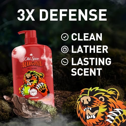 Old Spice Body Wash For Men Bearglove Long Lasting Lather 987 ML