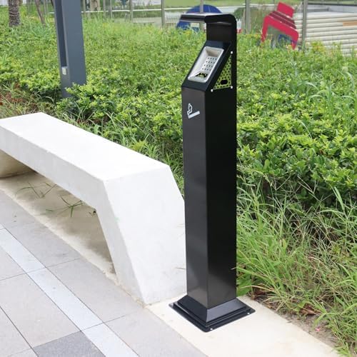 Outdoor Floor Standing Trash Can 10.4" ODx46.5"Height Cirgarette Butt Disposal Cendrier Extérieur Receptacles For Commercial/Bar/Public Outdoor Or Indoor Use