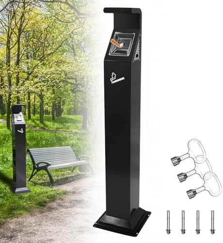 Outdoor Floor Standing Trash Can 10.4" ODx46.5"Height Cirgarette Butt Disposal Cendrier Extérieur Receptacles for Commercial/Bar/Public Outdoor or Indoor Use