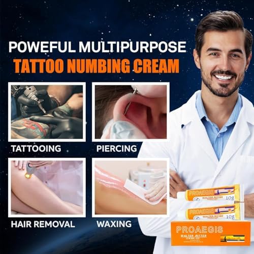 Painless Tattoo Cream - Maximum Strength - Highest Rated Cream On The Market - Natural Ingredients (2PC *10g)