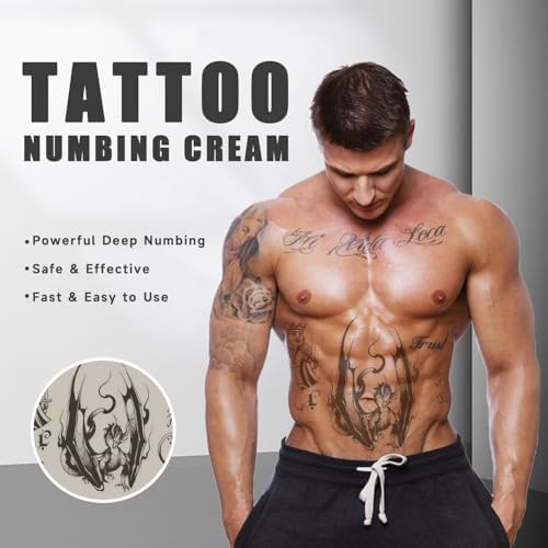 Painless Tattoo Cream - Maximum Strength - Natural Ingredients Extra Strength Tattoo For 4-8 Hours(2pcs *10g)