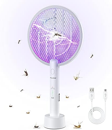 PALONE Bug Zapper Racket 3000V Electric Swatter 3 Layers Lamp Indoor Zapper Without Waving Hands for Kitchen Home Garden and Outdoors