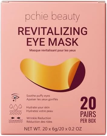 Pchie Beauty Gold Under Eye Patches – Seamoss & Hydrolyzed Collagen – Inspired Korean Skincare for Dark Circles – Soothing Self Care Undereye Mask – Dark Circles Under Eye Treatment 20 Pairs