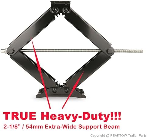 PEAKTOW Enhanced 9000 Lb. 24" RV Stabilizer Leveling Scissor Jack Set (2-Pack) – Includes Handle Socket & Screws