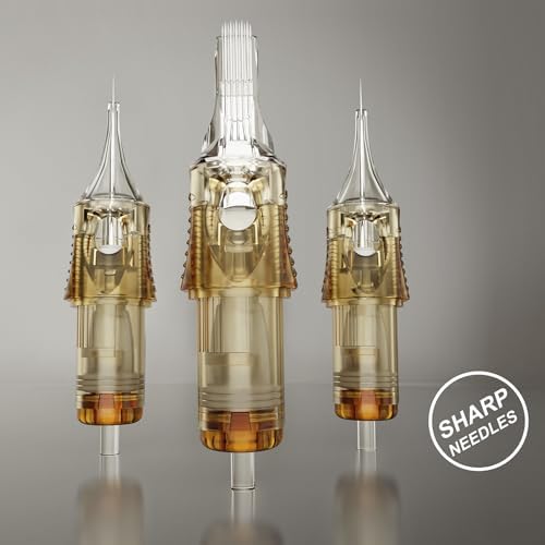 PEPAX Lance Tattoo Needles Cartridge 1003RLL - 20Pcs Tattoo Cartridge Needles #10 Standard 3 Round Liner Tattoos Cartridges Diameter 0.30mm Long Taper 5.0mm Safety Membrane Permanent Makeup Machine