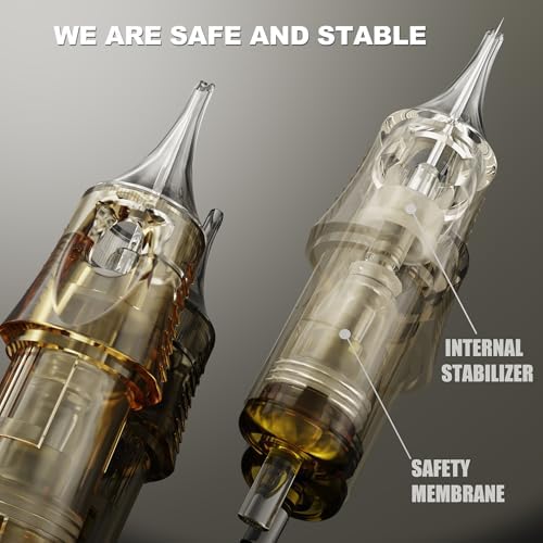 PEPAX Lance Tattoo Needles Cartridge 1003RLL - 20Pcs Tattoo Cartridge Needles #10 Standard 3 Round Liner Tattoos Cartridges Diameter 0.30mm Long Taper 5.0mm Safety Membrane Permanent Makeup Machine