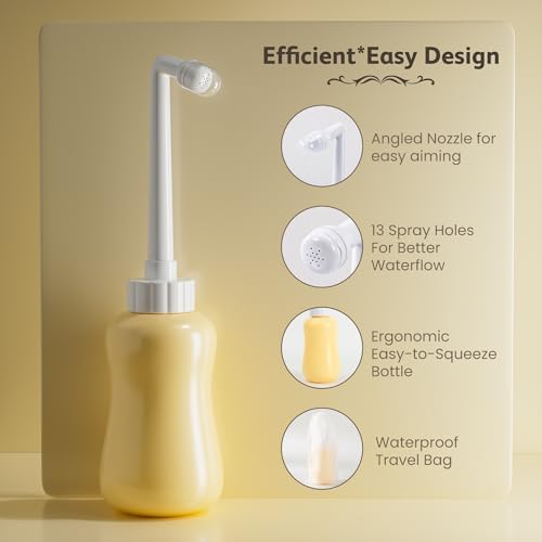 Peri Bottle For Postpartum Care And Perineal Cleansing 12.7 OZ (Bright Yellow)