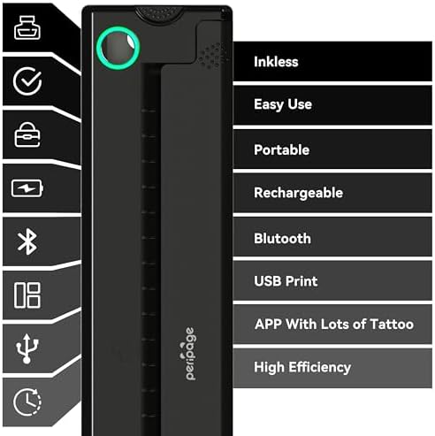 PeriPage P90 Wireless Tattoo Printer Thermal Tattoo Machine With Tattoo Stencil Paper Portable Tattoo Printer Compatible With Phone Pad & PC