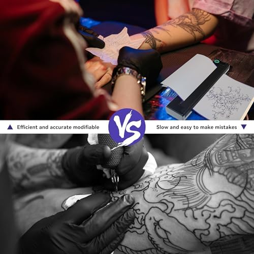 PeriPage P90 Wireless Tattoo Printer Thermal Tattoo Machine With Tattoo Stencil Paper Portable Tattoo Printer Compatible With Phone Pad & PC