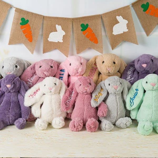 Personalized Embroidered Plush Bunny Custom Plush Toy Child'S First Easter Gift With Child'S Name Bashful Bunny Stuffed Animal (Style 1)