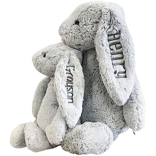 Personalized Embroidered Plush Bunny Custom Plush Toy Child'S First Easter Gift with Child'S Name Bashful Bunny Stuffed Animal (Style 1)