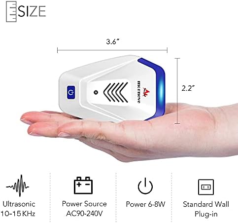 Pest Control Repeller 4-Pack Upgraded Intelligent Plug-in Pest Repeller For Mouse Insect Cockroach Mice Spider Bug Ant Mosquito Rodent & Rats Indoor Use Repeller