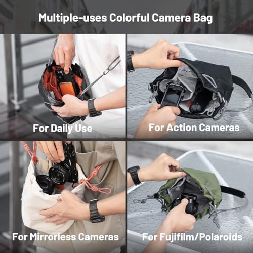 PGYTECH OneGo Drawstring Small Camera Bag Soft Cute Camera Pouch Handbag Compatible With Mirrorless Cameras/Nikon/Canon/Sony/Fuji Camera Case