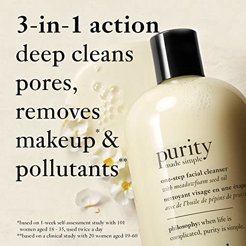 PHILOSOPHY Purity Made Simple Facial Cleanser With Meadowfoam Seed Oil Cleanses Skin Of Dirt Oil And Makeup All In One Simple Step
