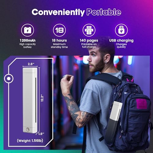 PhoFuta M08F Tattoo Stencil Printer Kit For Artists & Beginners Thermal Printer Compatible With Smartphone & Tablet Includes 10pcs Transfer Paper