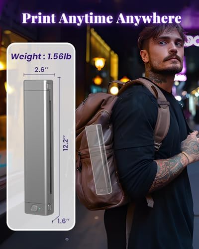 Phomemo M08F Tattoo Stencil Printer Wireless Tattoo Printer Machine Thermal Printer Tattoo Compatible With Smartphone Pad And PC With 10pcs Transfer Paper (Grey)