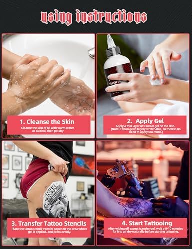 Phomemo Tattoo Transfer Gel Stencil Stuff For Tattoo Artists & Beginners Tattoo Supplies For Tattooing 4 Ounce