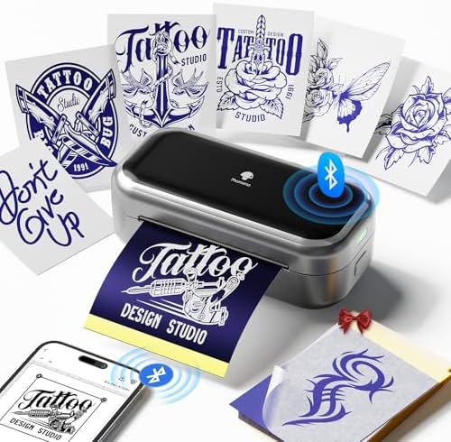 Phomemo TP31 Tattoo Stencil Printer Mini Tattoo Printer with 30pcs Transfer Paper Bluetooth Tattoo Machines Printers for Tattoo Beginners & Artists Compatible with Tablet Smartphone