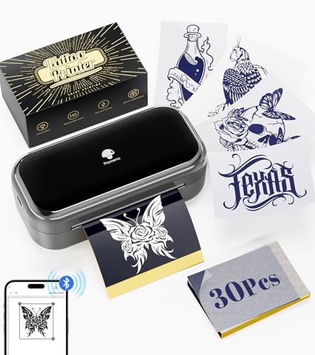 Phomemo TP31 Wireless Tattoo Stencil Printer with 30pcs Transfer Paper Compatible with Phone & Tablet Bluetooth Mini Thermal Tattoo Printer Machine for Artists & Beginners