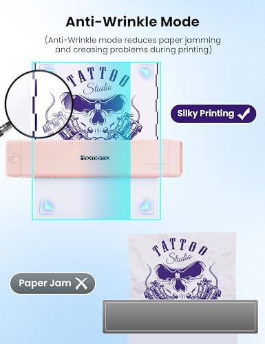 Phomemo TP81 Tattoo Stencil Printer Wireless Tattoo Machine With 10Pcs Transfer Paper Bluetooth Stencil Printer For Artists & Beginners Pink