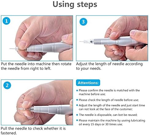 Pinkiou Round 1RL Pigment Cartridges Tattoo Needles And Caps For Permanent Makeup Set Eyebrow Tattoo Tips Microblading Pen (Pack Of 10)