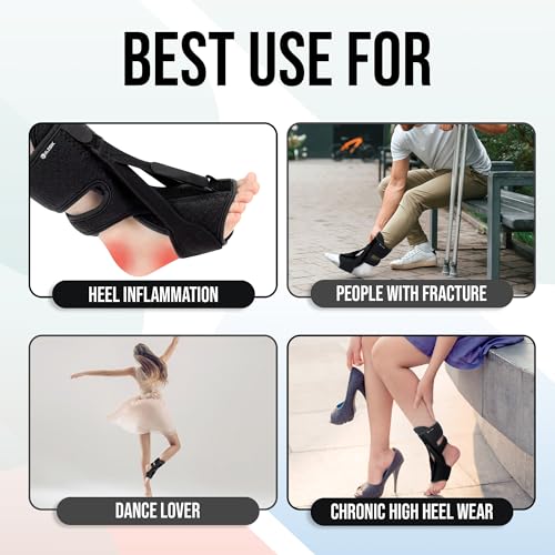 Plantar Fasciitis Night Splint Upgraded Plantar Fasciitis Brace For Plantar Fasciitis Relief Foot Drop And Achilles Tendonitis Brace. Night Splint For Plantar Fasciitis Women & Men (Black)_AB