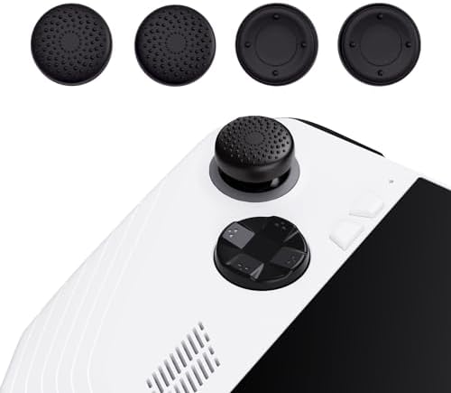 PlayVital Black Thumbsticks Grips Caps for ROG Ally Silicone Thumb Grips Joystick Caps Accessories for ROG Ally X 2024 - Raised Dots & Studded Design