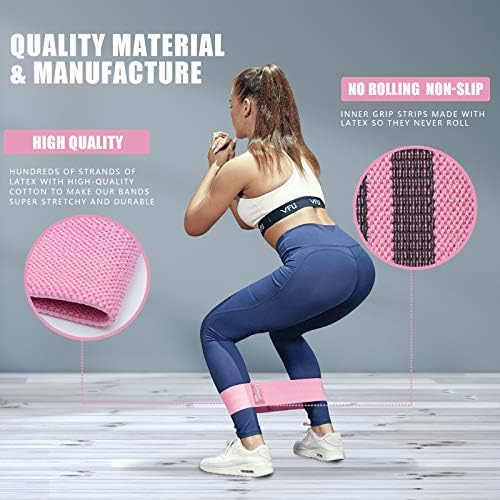 Polygon Resistance Exercise Bands Fabric Non Slip Hip Bands For Squats Legs Butt Thigh And Hip Workout Thick Wide Fitness Loop For Men & Women. Workout Guide Included