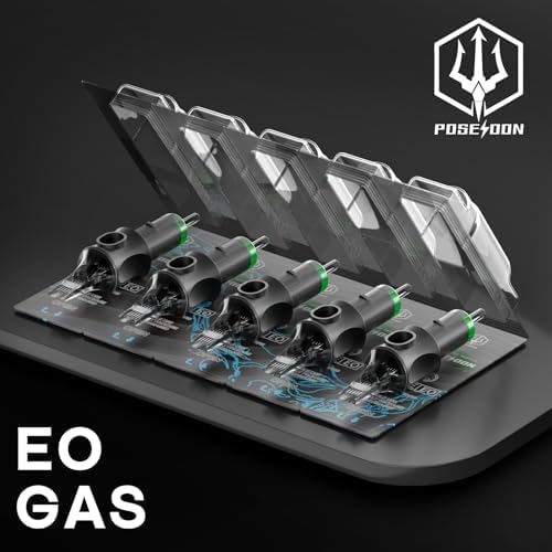 Poseidon 50PCS Tattoo Cartridge Needles Assorted Mixed Size #12 Round Liner Shader Magnum - 5RL 7RL 9RL 5RS 7RS 9RS 7M1 15M1 7RM 15RM With Membrane Professional Disposable Tattoo Needles