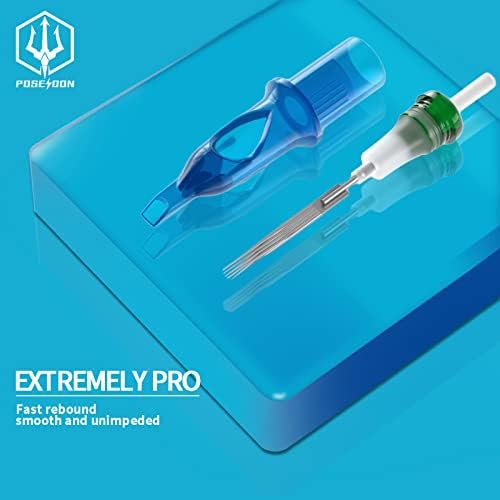 POSEIDON V3 Tattoo Cartridge Needles 30PCS Mixed Size 3RL 5RL 7RL 5RM 7RM 9RM Disposable Steriled Needles With Membrane Safety Cartridges (30pcs #12/10 Standard)