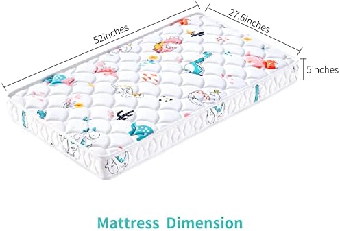 Premium Dual-Sided Crib & Toddler Mattress Hypoallergenic 5" Firm Soft Crib Mattress Non-Toxic - Fits Standard Cribs & Toddler Beds