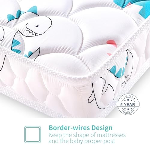 Premium Dual-Sided Crib & Toddler Mattress Hypoallergenic 5" Firm Soft Crib Mattress Non-Toxic - Fits Standard Cribs & Toddler Beds