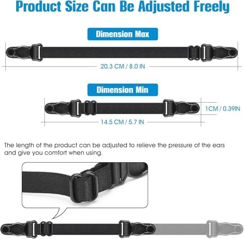 PUGAILA 10Pcs Mask Strap Extenders Mask Extenders/Ear Savers Face Mask Extender Strap Mask Straps For Back Of Head High Elastic Fabric Mask Ear Saver (10PCS)